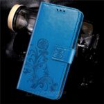 Mėlynas dėklas Samsung Galaxy A226 A22 5G su gėlių raštu ir užsegimu