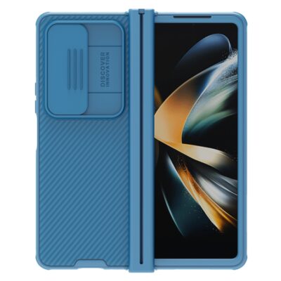 Mėlynas dėklas Samsung Galaxy F936 Z Fold 4 5G Nillkin Camshield Pro su kameros uždengimu