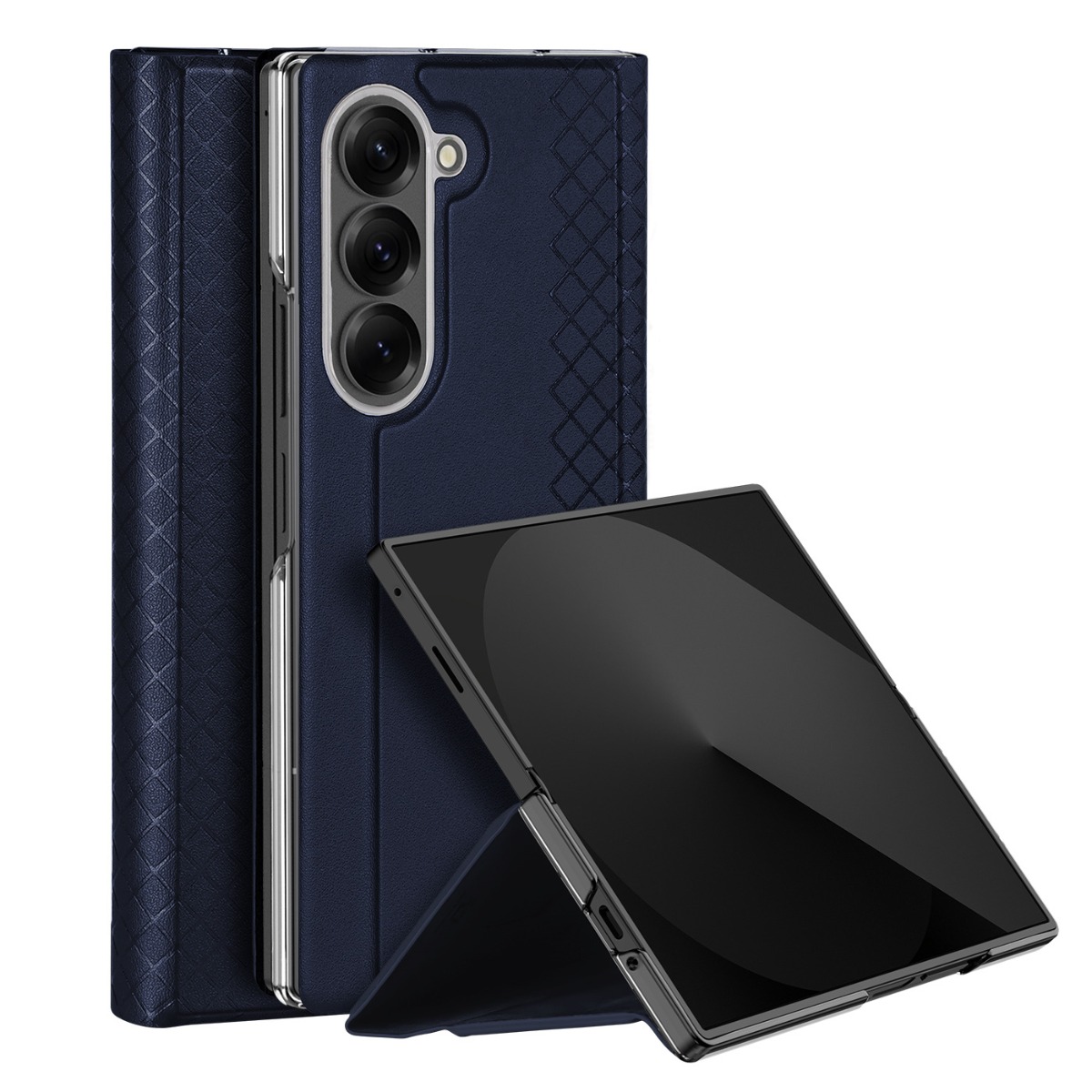 Mėlynas dėklas Samsung Galaxy F966 Z Fold 7 Dux Ducis Bril Mėlynas dėklas Samsung Galaxy F966 Z Fold 7 su tekstūruotu paviršiumi ir iškilias kameros angomis