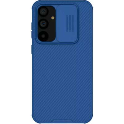 Mėlynas dėklas Samsung Galaxy S711 S23 FE Nillkin Camshield Pro Hard su kameros apsauga