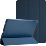 Mėlynas dėklas Samsung X110 X115 Tab A9 8.7 colio su paminkštinimu ir sulankstoma išorine dalimi