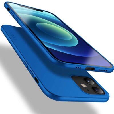 Mėlynos spalvos dėklas Apple iPhone 12 12 Pro X-level Guardian su fotoaparato apsauga ir išpjovomis