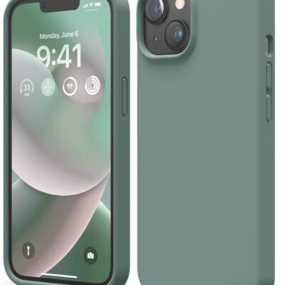 Mėtos spalvos dėklas Apple iPhone 14 Plus Liquid Silicone 1.5mm matomas iš priekio ir galo