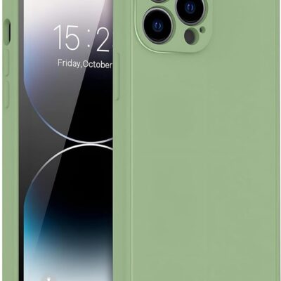 Mėtos spalvos dėklas Apple iPhone 14 Pro Max Liquid Silicone 1.5mm su kamera ir ekranu