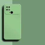 Mėtos spalvos dėklas Xiaomi Poco C40 Liquid Silicone 1.5mm matomas nuo nugarėlės su kamera