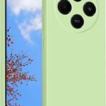 Mėtos spalvos dėklas Xiaomi Redmi 14C su aiškiais kamerų apvalkalais ir 1.5mm Liquid Silicone medžiaga