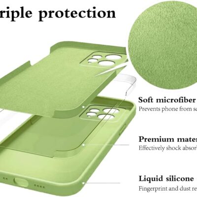 Mėtos spalvos dėklas Xiaomi Redmi Note 12 Liquid Silicone su minkštu mikropluošto pamušalu