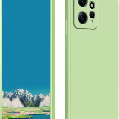 Mėtos spalvos dėklas Xiaomi Redmi Note 12 su skystojo silikono medžiaga ir plonu dizainu