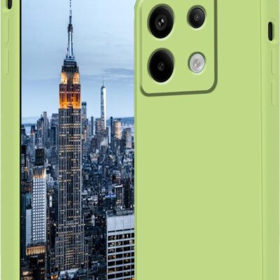 Mėtos spalvos dėklas Xiaomi Redmi Note 13 4G solidžiu liquid silicone paviršiumi