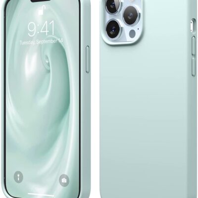 Mėtos spalvos silikoninis dėklas Apple iPhone 13 Pro Liquid Silicone 1.5mm aplink visą telefoną