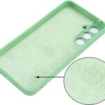 Mėtos spalvos silikoninis dėklas Samsung Galaxy A546 A54 5G su vidine mikropluošto danga