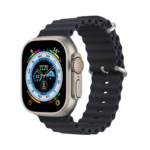 Midnight apyrankė Dux Ducis OceanWave Series Apple Watch su juodos spalvos silikonine dirželiu