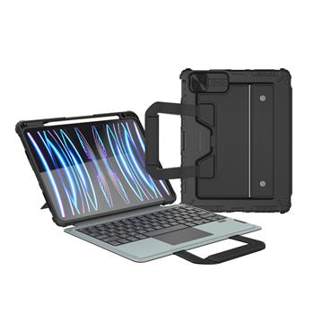 Juodas dėklas telefonui iPad Air 4/5/10.9 su klaviatūra ir laikikliu