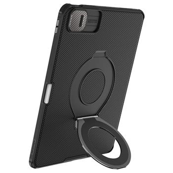 Juodas dėklas iPad Air 4 5 10.9 su laikikliu ir danga kameros apsaugai