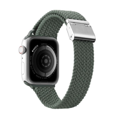 Olive apyranke Dux Ducis Mixture II Series Apple Watch 38 40 41mm su pynimo rašto dirželiu ir metaline sagtimi