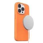Oranžinis dėklas Joyroom JR-BP006 Magnetic telefonui Apple iPhone 15 Pro Max su magnetiniu įkrovikliu