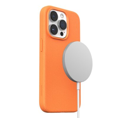 Oranžinis dėklas Joyroom JR-BP006 Magnetic telefonui Apple iPhone 15 Pro Max su magnetiniu įkrovikliu