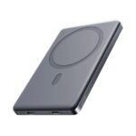pilka isorine baterija power bank joyroom jr-pbm08 su magnetiniu bevieliu ikrovimu 20w ir 5000mah talpa