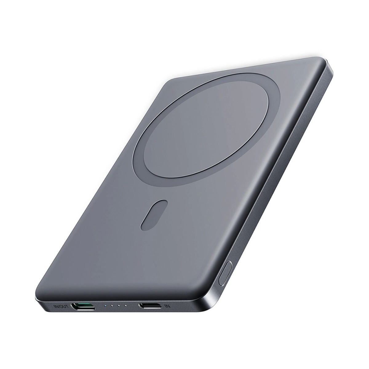 pilka isorine baterija power bank joyroom jr-pbm08 pilka isorine baterija power bank joyroom jr-pbm08 su magnetiniu bevieliu ikrovimu 20w ir 5000mah talpa
