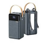 Pilka išorinė baterija Power Bank Remax RPP-565 22.5W 60000mAh su skaitmeniniu ekranu ir rankena