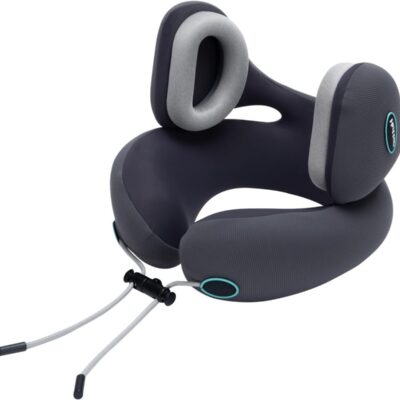 Pilka kelioninė pagalvė su triukšmo slopinimo funkcija Reach ANC tamsiai pilka su šviesiai pilkomis dalimis