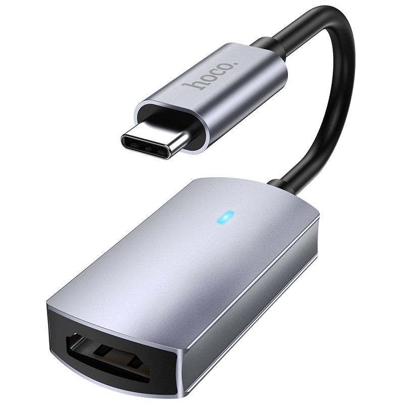 Pilkas adapteris Hoco UA20 Type-C to HDMI Pilkas adapteris Hoco UA20 Type-C to HDMI su metaliniu korpusu ir juodu laidu