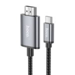 Pilkas adapteris Hoco UA27 USB-C to HDMI su austu laidu ir metaliniu korpusu