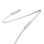 Pilkas audio adapteris 3,5mm į 3,5mm Borofone BL5 AUX su mikrofonu su metalo detalėmis