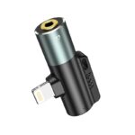 Pilkas Audio adapteris Hoco LS32 Lightning to 3.5mm su metaliniu ir plastmasiniu dizainu