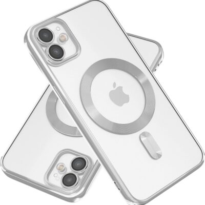 Pilkas dėklas Apple Iphone 11 Premium Mag Cover su metaliniu žiedu ir išpjovomis kamerai