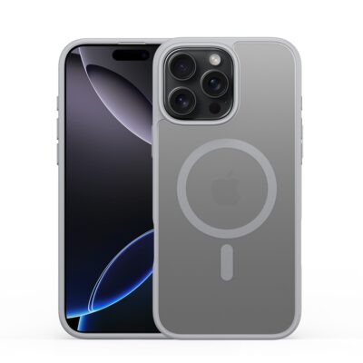 Pilkas dėklas Apple iphone 16 Pro Dux Ducis Yind matomas iš priekio ir nugarėlės