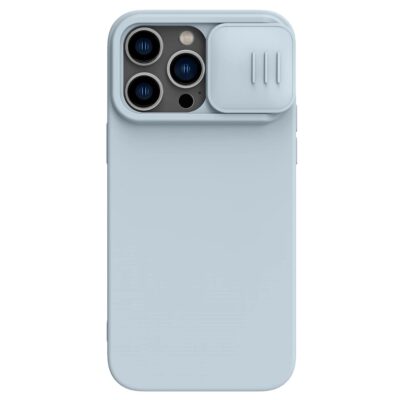 pilkas deklas nillkin camshield silky magnetic silicone telefonui apple iphone 14 pro max su objektyvo apsauga