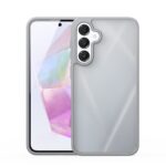 Pilkas dėklas Samsung A366 A36 5G su trimis kameromis ir permatomu dizainu