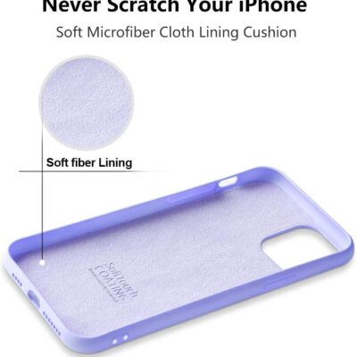 Purpirinės spalvos dėklas Apple iPhone 11Pro Max su minkšta mikropluošto pamušalu