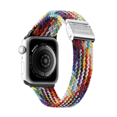 Rainbow apyrankė Dux Ducis Mixture II Series Apple Watch 42 44 45 49mm su spalvota pynimo tekstilės juosta