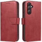 Raudonas atverčiamas dėklas Samsung A165 A16 4G Wallet kas su matoma fotoaparato anga