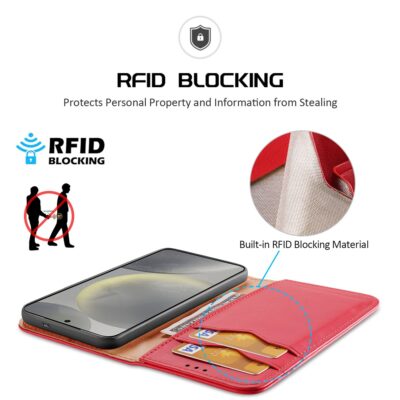 raudonas atverciamas deklas samsung s921 s24 dux ducis hivo su ribojanciu rfid sluoksniu