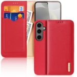 Raudonas atverčiamas dėklas Samsung S926 S24 Plus Dux Ducis Hivo su kortelių lizdais