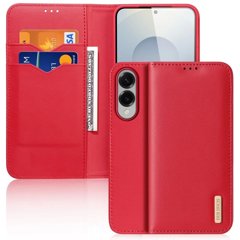 Raudonas atverčiamas dėklas Samsung S937 S25 Edge Dux Ducis Hivo Raudonas atverčiamas dėklas Samsung S937 S25 Edge Dux Ducis Hivo su kortelių lizdais