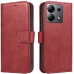 Raudonas atverčiamas dėklas Xiaomi Redmi Note 13 Pro 4G Poco M6 Pro 4G su užsegimu