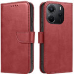 Raudonas atverčiamas dėklas Xiaomi Redmi Note 14 4G Wallet iš dirbtinės odos