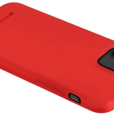 Raudonas dėklas Apple iPhone 12 mini Mercury Soft su matinio paviršiaus tekstūra ir išpjova kamerai