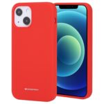 Raudonas dėklas Apple iPhone 13 Mercury Silicone, matomas iš dviejų pusių