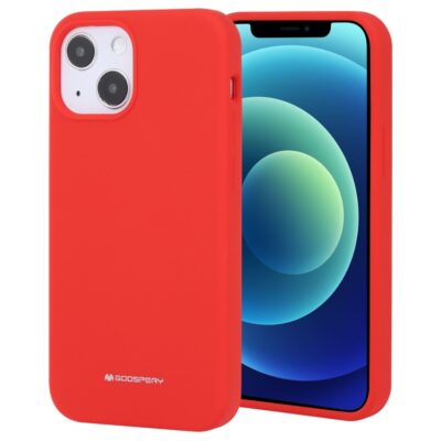 Raudonas dėklas Apple iPhone 13 Mercury Silicone, matomas iš dviejų pusių