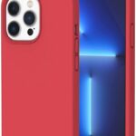 Raudonas dėklas Apple iPhone 13 Pro su matiniu paviršiumi ir kameros anga