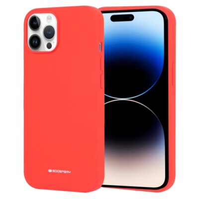 Raudonas dėklas Apple iPhone 14 Pro Max Mercury Silicone su lygiu paviršiumi