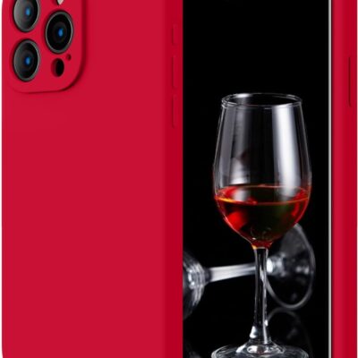 Raudonas dėklas Apple iPhone 15 Pro Max sklandžiu paviršiumi ir tiksliais kamerų išpjovomis