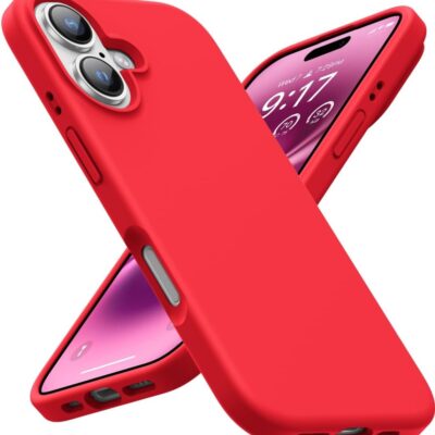 Raudonas dėklas Apple iPhone 16 Mercury Silicone su lygia paviršiaus tekstūra ir kampų apsauga