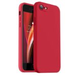 Raudonas deklas Apple iPhone 16e Liquid Silicone su matine tekstura ir tiksliu fitu