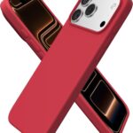Raudonas dėklas Apple iPhone 17 Pro Max su matiniu paviršiumi ir tiksliais mygtukų išpjovomis